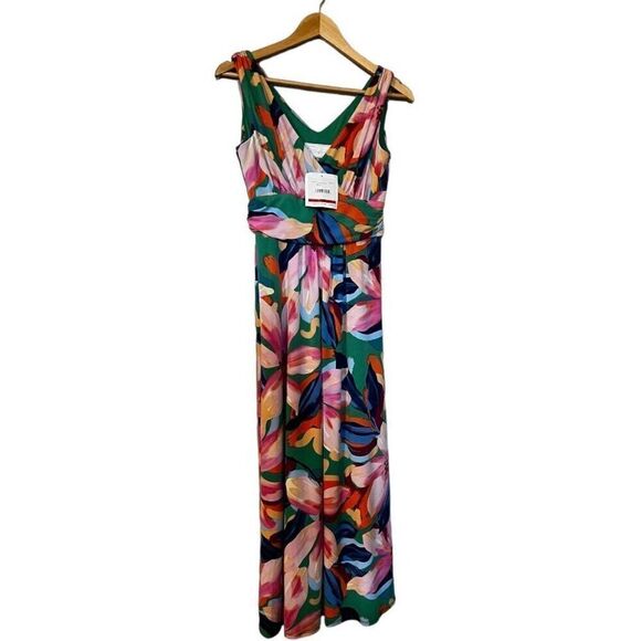 Pappagallo Women’s Size XS Maxi Tank Dress Multicolor Floral Sleeveless NWT - Picture 1 of 14